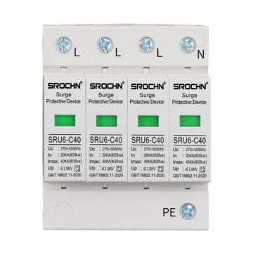 4P 275V T2 Surge Protective Device 20KA-40KA Lightning Protection SPD