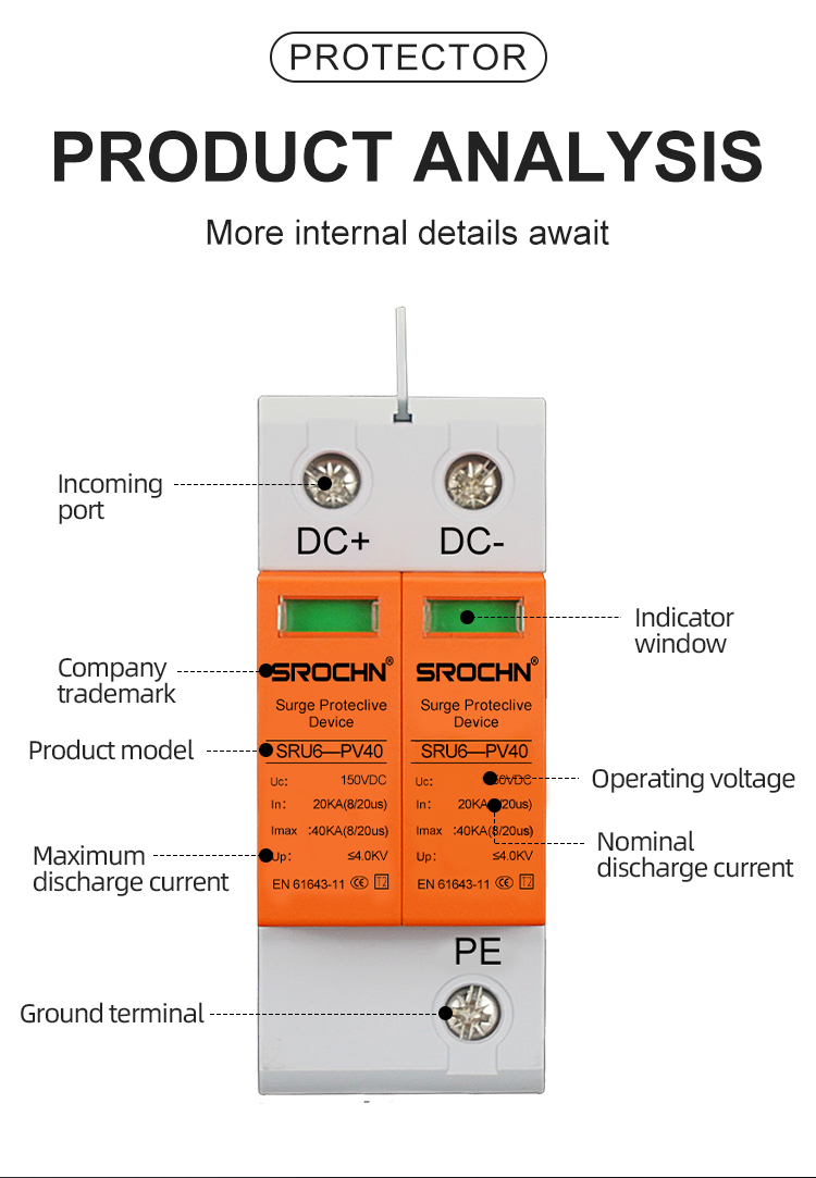 150VDC T2 Surge Protective Device with Compact Design (4)