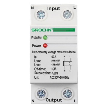 63A2P Overvoltage Automatic Reset Overvoltage and Undervoltage Protector