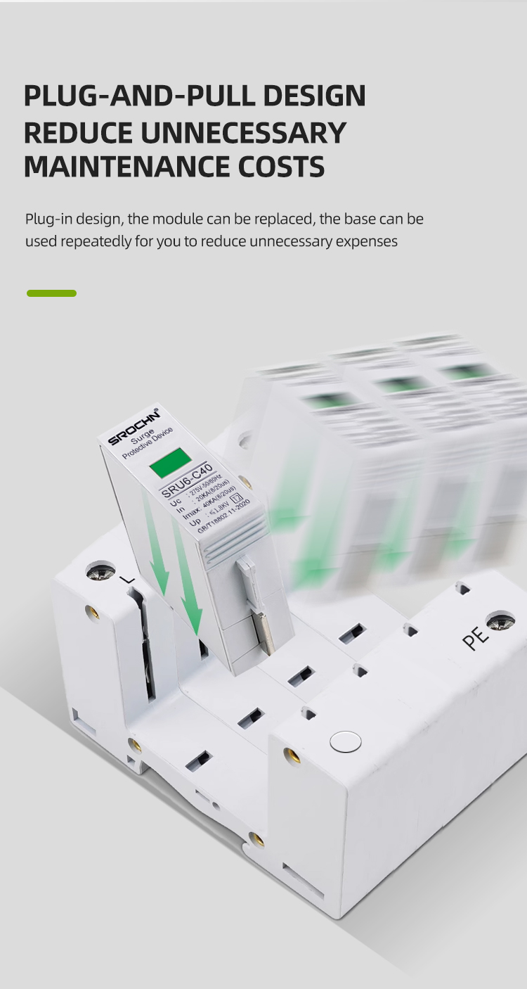 4P 275V T2 Surge Protective Device 20KA-40KA Lightning Protection SPD (7)