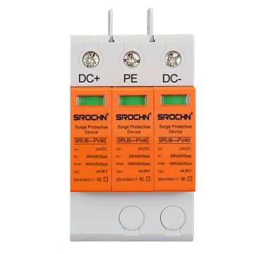 3P 24VDC T2 40kA Surge Protective Device 20kA SPD for Low Voltage DC System Protection
