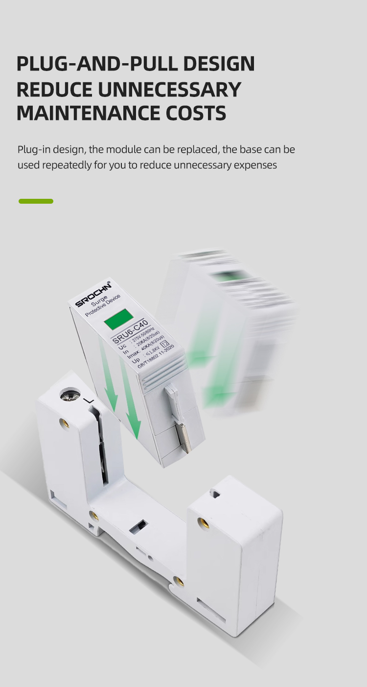 1P 275V T2 Lightning Arrester 20KA to 40KA Surge Protective Device Lightning Surge Protector SPD Category (7)