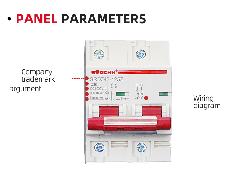 Bipolar MCB 125ADCminiature Photovoltaic Circuit Breaker (5)